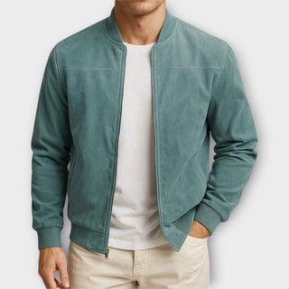 Veste bomber en cuir suede homme
