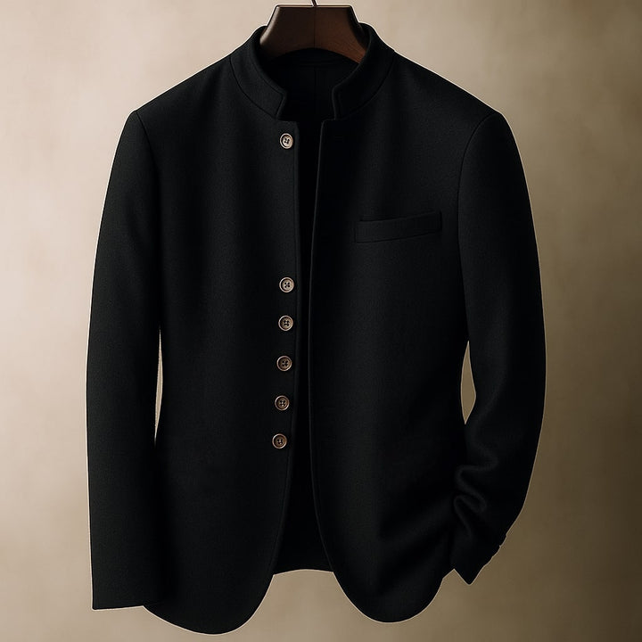 Veste en laine avec col droit