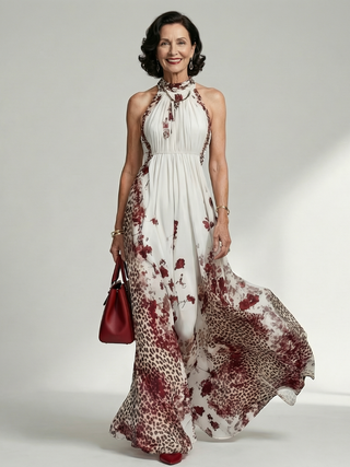 Sarah | Robe maxi plissée blanche Orlune
