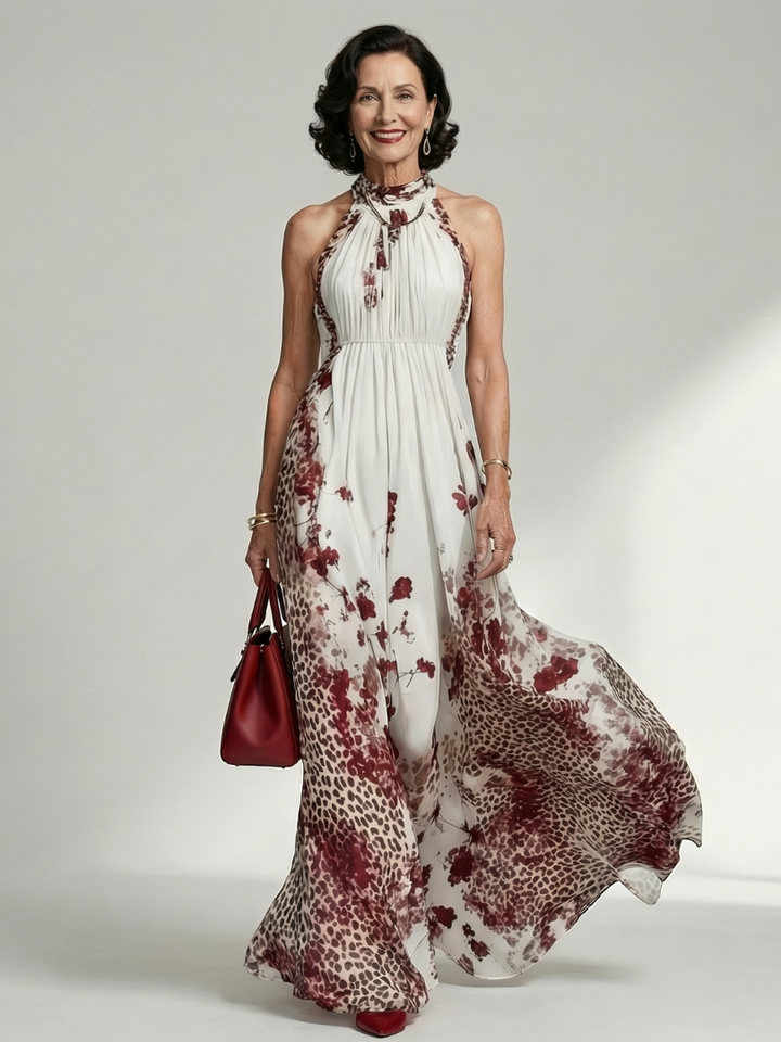 Sarah | Robe maxi plissée blanche Orlune