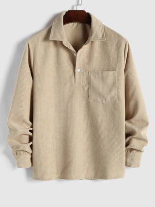 Chemise manches longues demi-boutons pour homme