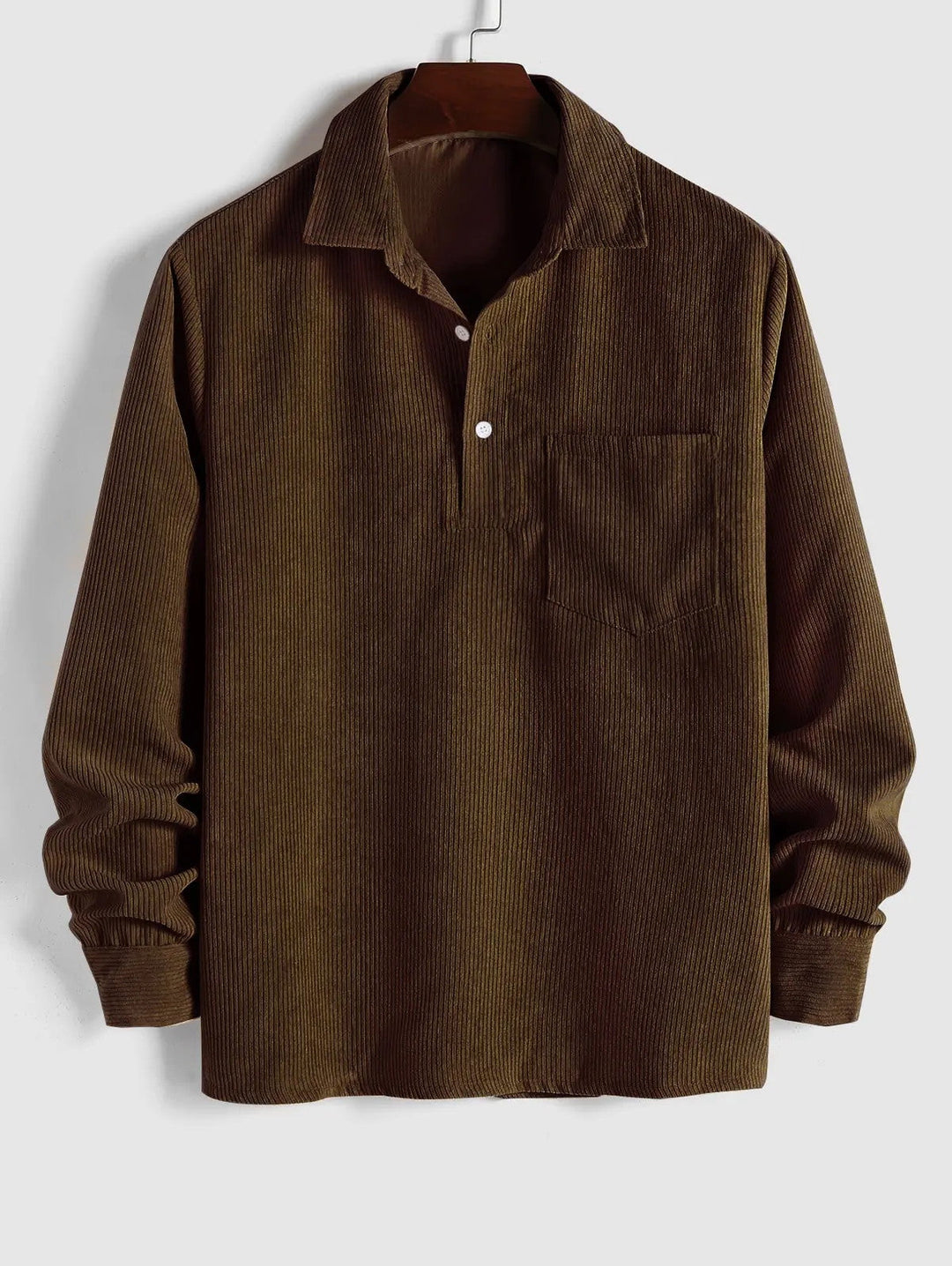 Chemise manches longues demi-boutons pour homme