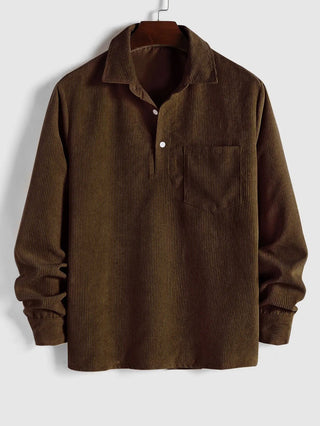 Chemise manches longues demi-boutons pour homme