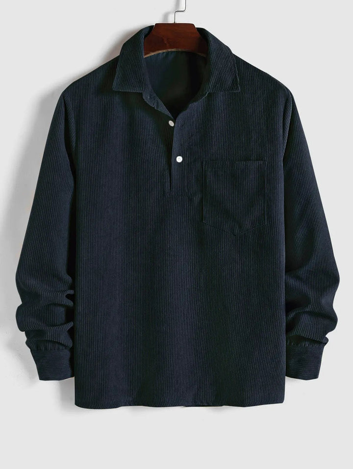 Chemise manches longues demi-boutons pour homme