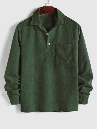 Chemise manches longues demi-boutons pour homme