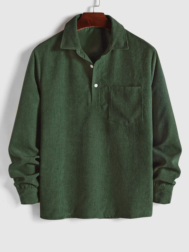 Chemise manches longues demi-boutons pour homme