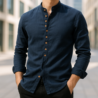 Chemise en lin et coton pour homme