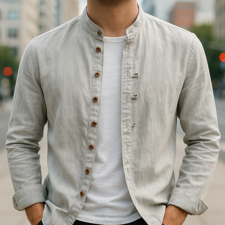Chemise en lin et coton pour homme