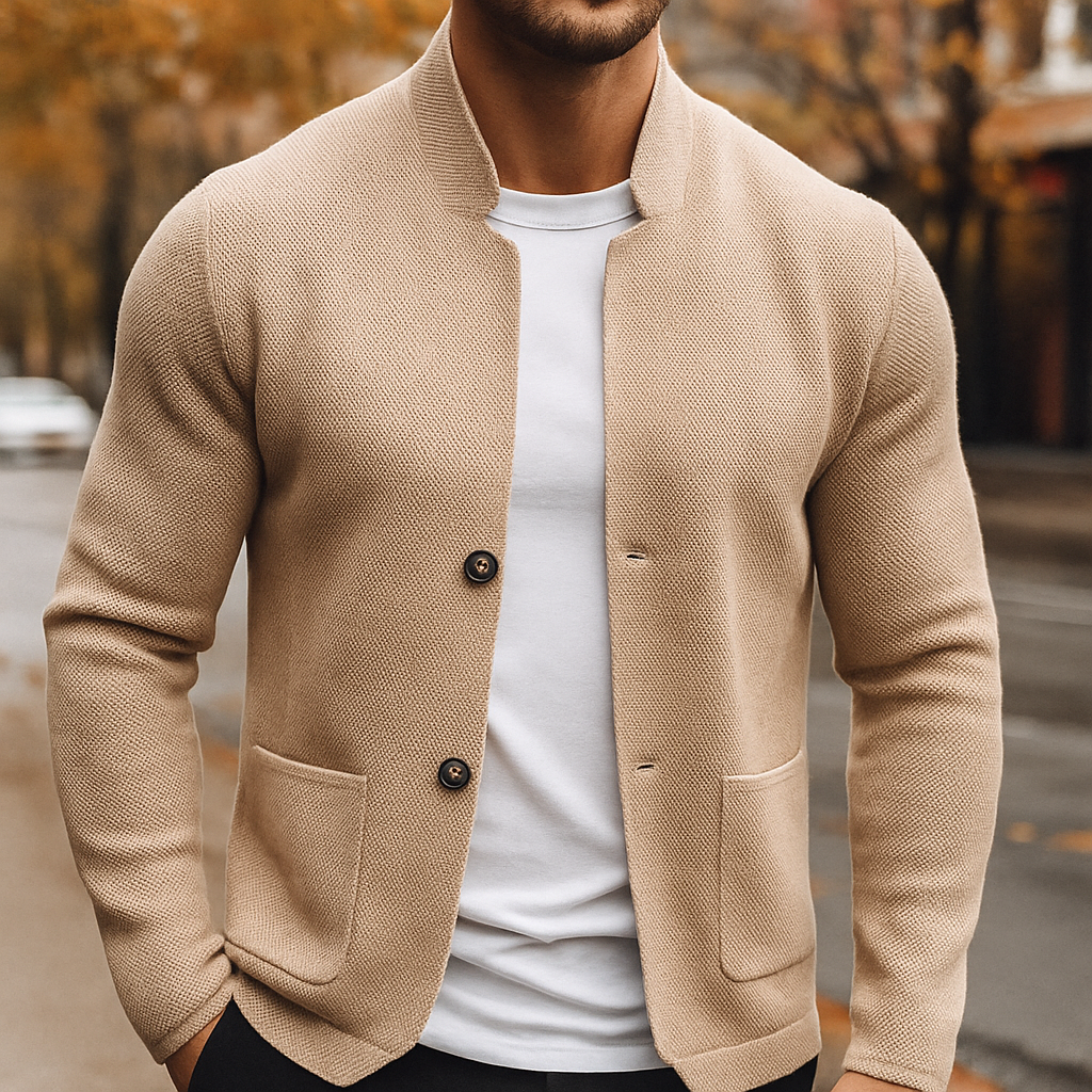Cardigan en laine tricotée pour homme