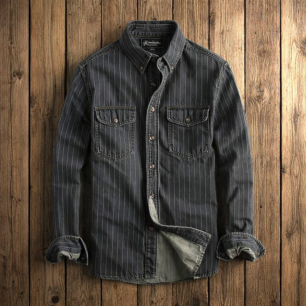 Chemise à rayures manches longues pour homme
