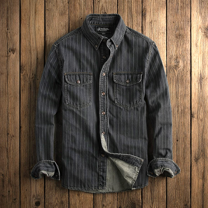 Chemise à rayures manches longues pour homme