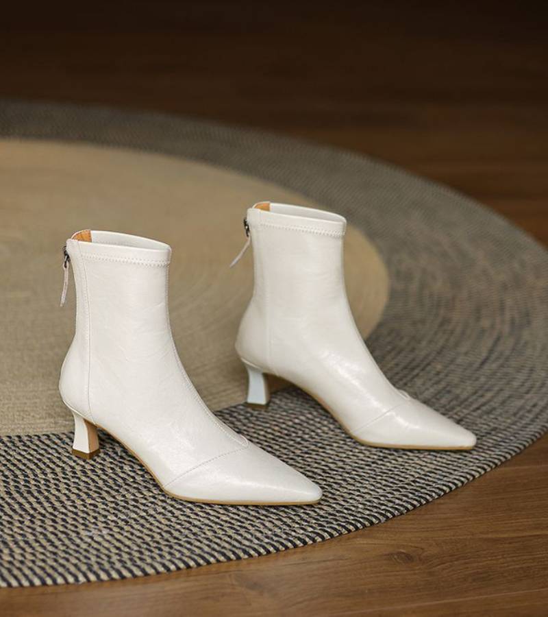 Geneviève | Bottines en cuir à talon élégant
