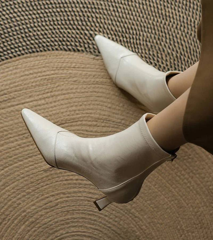 Geneviève | Bottines en cuir à talon élégant