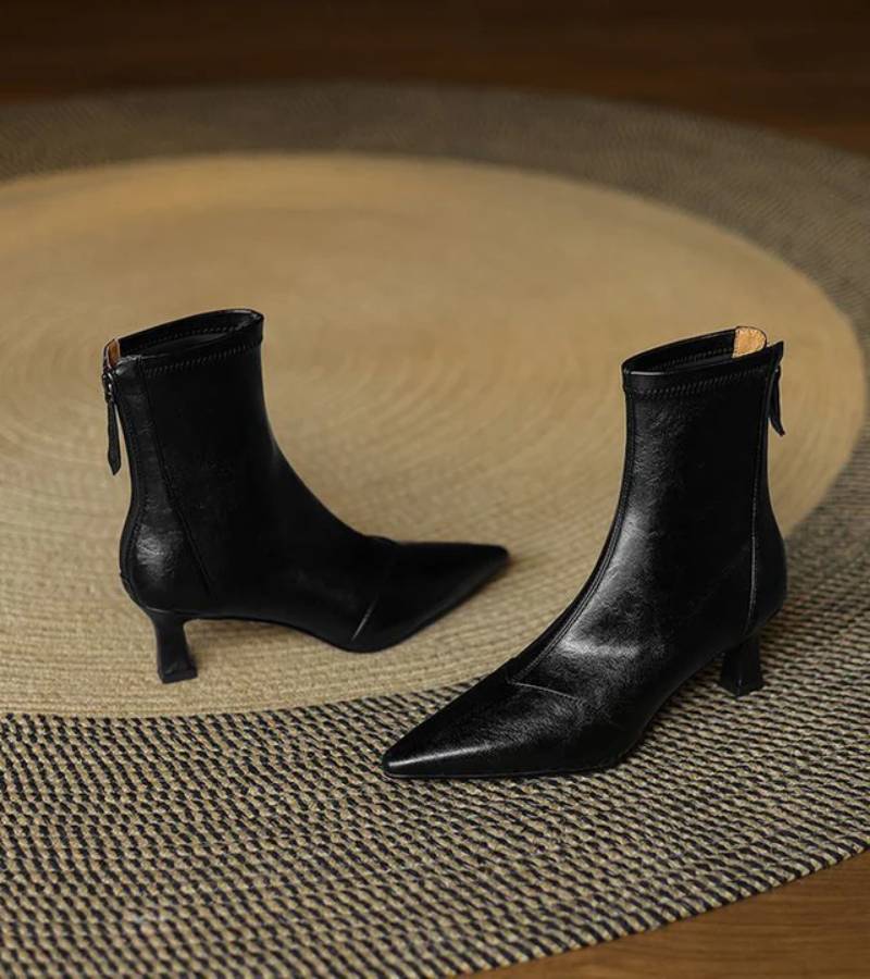 Geneviève | Bottines en cuir à talon élégant