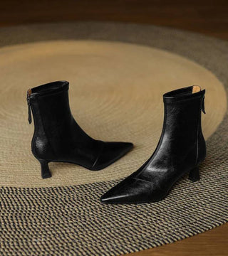 Geneviève | Bottines en cuir à talon élégant