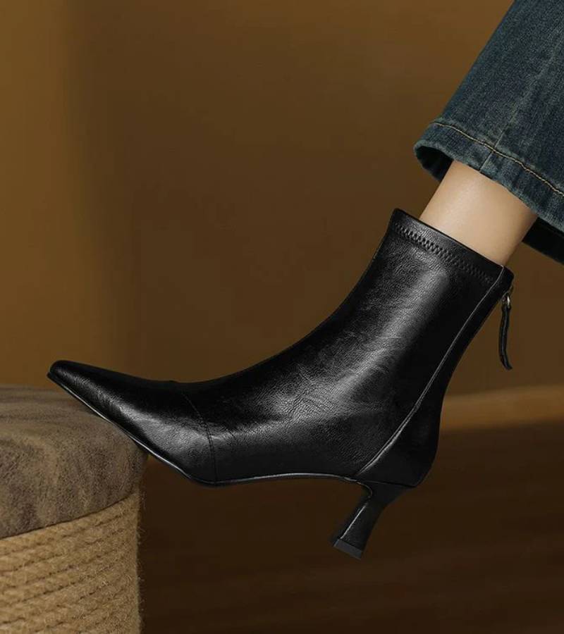 Geneviève | Bottines en cuir à talon élégant