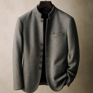 Veste en laine avec col droit