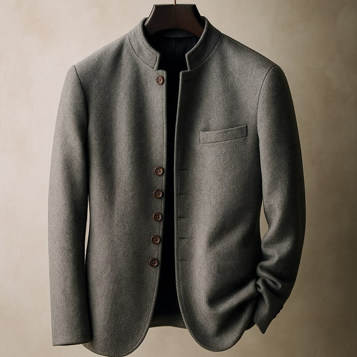 Veste en laine avec col droit