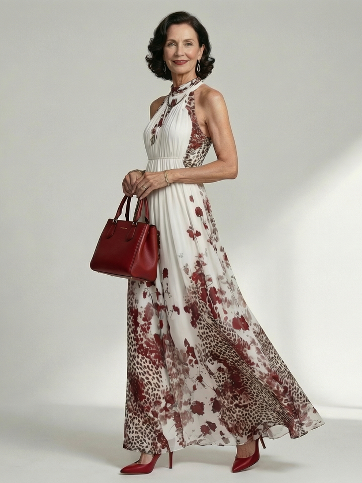 Sarah | Robe maxi plissée blanche Orlune
