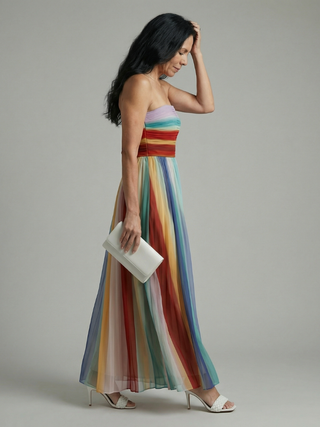 Louise | Robe maxi à rayures légères Sereine