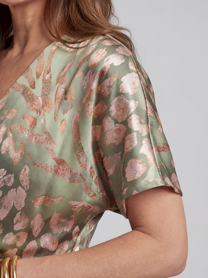 Pauline | Robe midi à imprimé abstrait Coralie