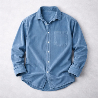 Chemise classique en velours côtelé pour homme