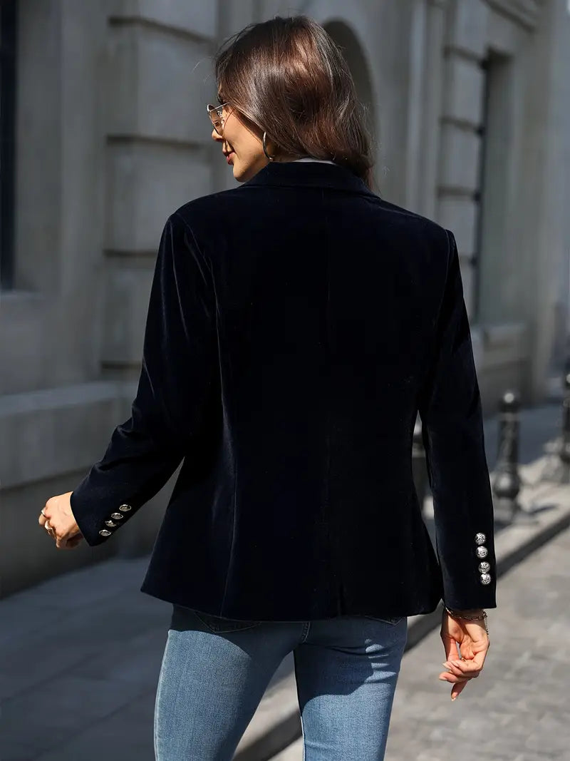 Suzanne | Blazer en ajusté avec boutons dorés pour femmes