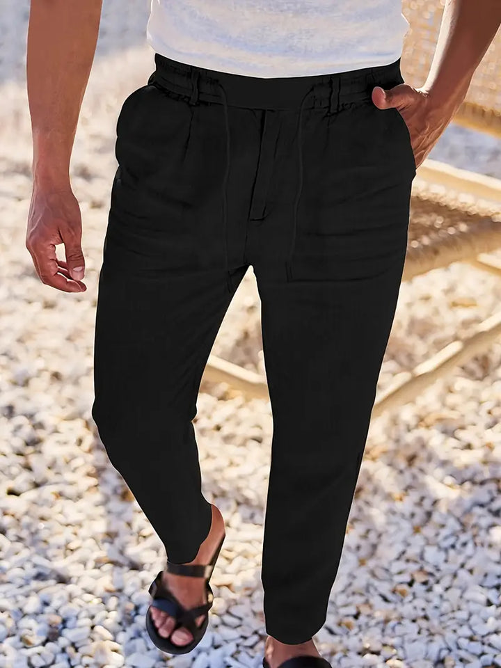 Nichols | Pantalon ample en lin à cordon de serrage