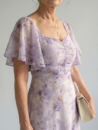 Anaïs | Robe midi à manches volantes Vaelis