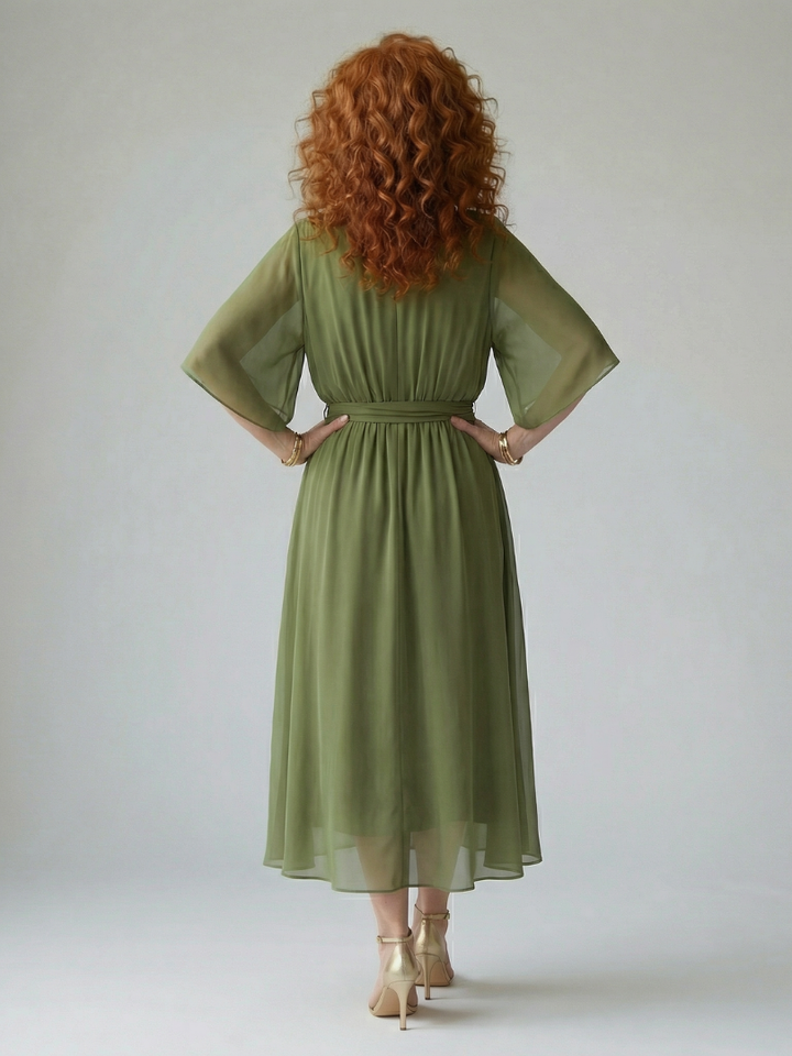 Océane | Robe midi drapée Elric