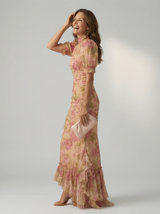 Gabrielle | Robe maxi à col montant doux Vianne