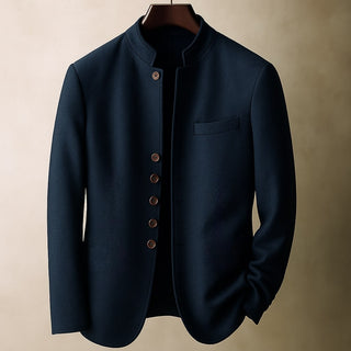 Veste en laine avec col droit