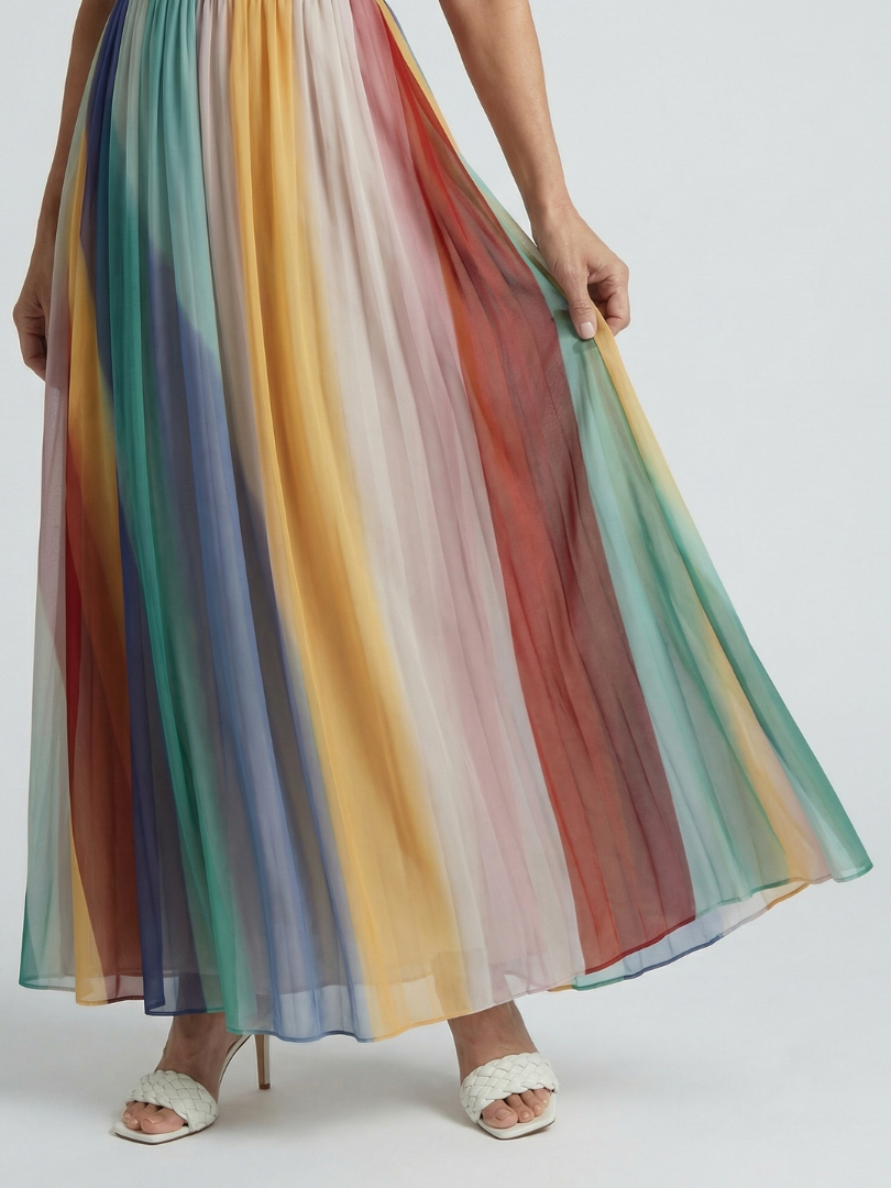 Louise | Robe maxi à rayures légères Sereine