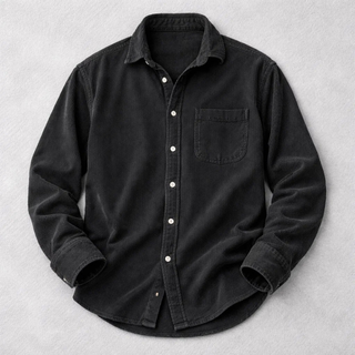 Chemise classique en velours côtelé pour homme