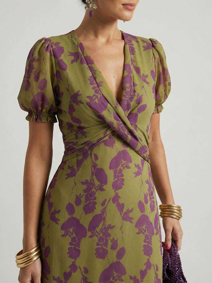 Inès | Robe midi florale détendue Virel