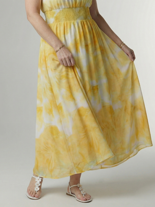 Margaux | Robe midi à encolure halter froncée Sylin