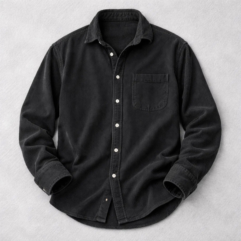 Chemise classique en velours côtelé pour hommes