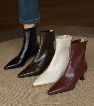 Geneviève | Bottines en cuir à talon élégant