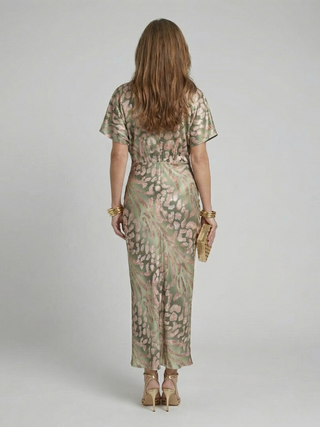 Pauline | Robe midi à imprimé abstrait Coralie