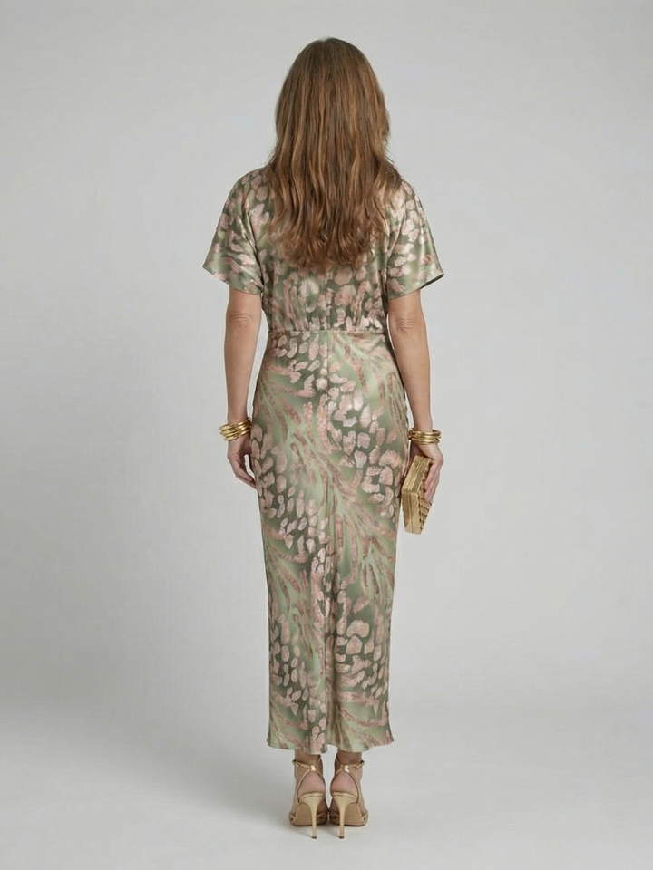 Pauline | Robe midi à imprimé abstrait Coralie