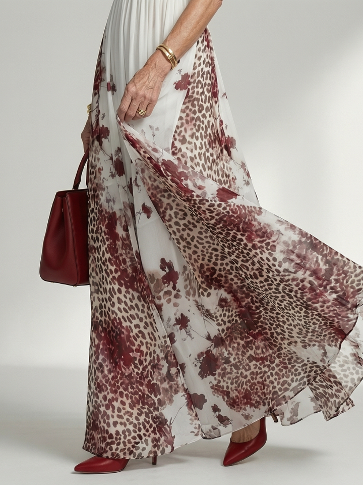 Sarah | Robe maxi plissée blanche Orlune