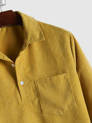 Chemise manches longues demi-boutons pour homme