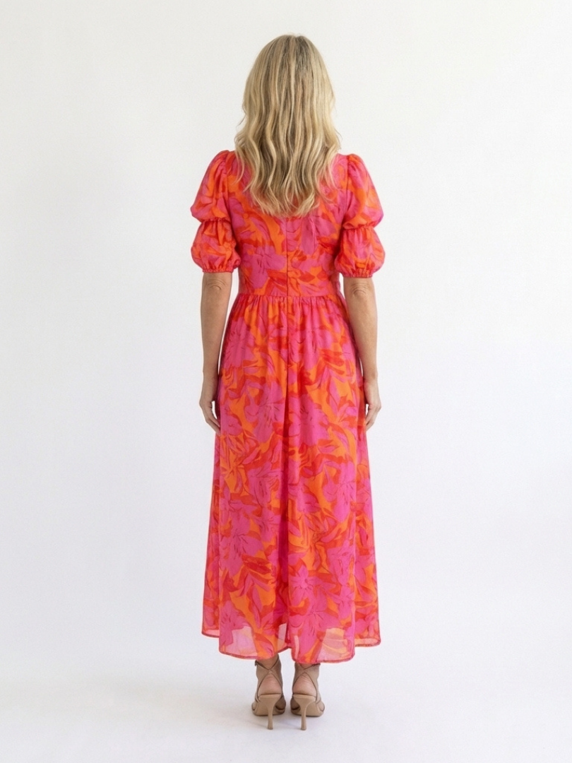 Victoire | Robe midi à manches bouffantes Willow