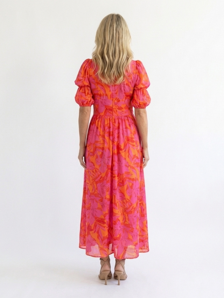 Victoire | Robe midi à manches bouffantes Willow