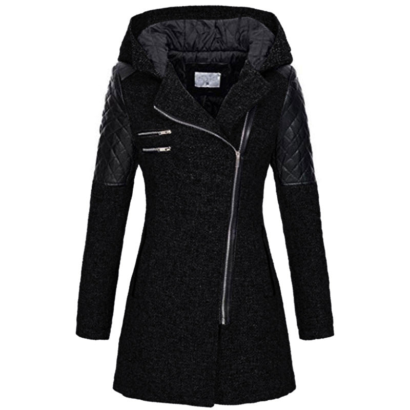 Beaumont Nice | Manteau à capuche zip asymétrique pour femmes