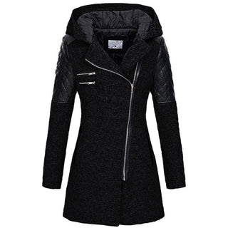 Beaumont Nice | Manteau à capuche zip asymétrique pour femmes