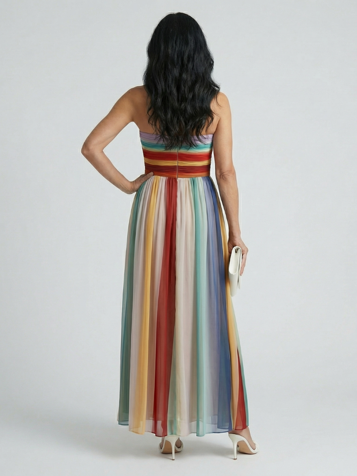 Louise | Robe maxi à rayures légères Sereine