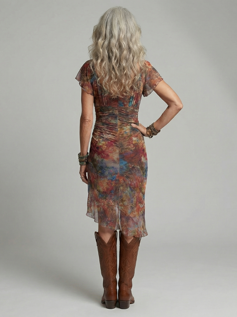 Jade | Robe midi halter silencieuse Aeris