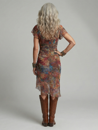 Jade | Robe midi halter silencieuse Aeris