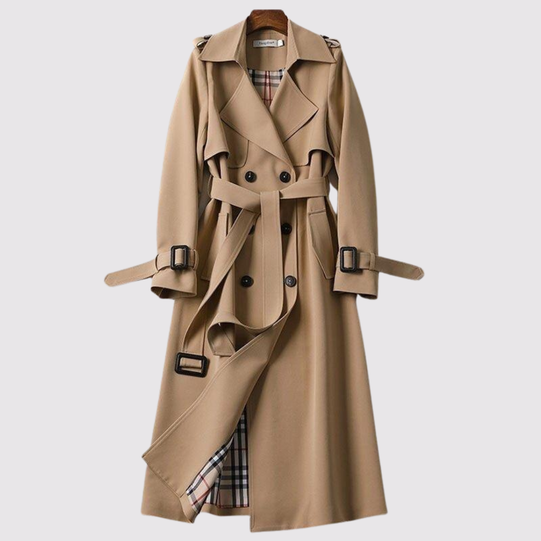 Brigitte | Tranchée manteau longue à ceinture pour femmes